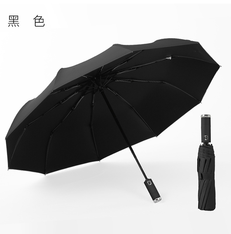 10-bone umbrella, fully automatic adjustable rotating LED flashlight umbrella, all-weather dual-purpose sunshade umbrella, wind-resistant folding umbrella pic 7