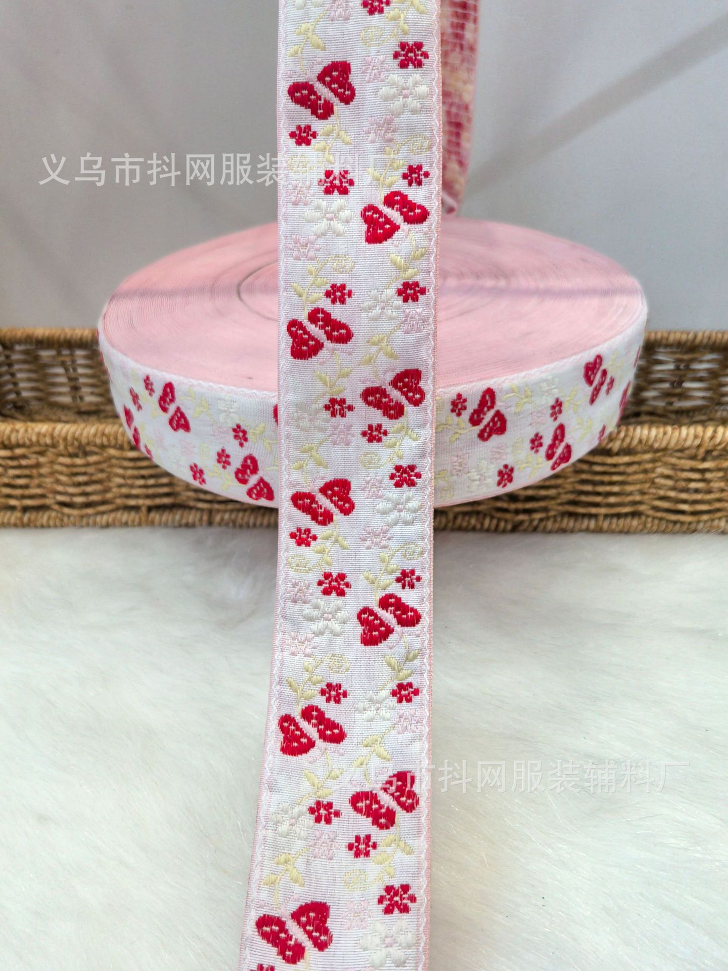 4 cm fashionable little flower butterfly handmade DIY bow webbing Hair accessory headwear edge strap gift box packaging strap pic 7
