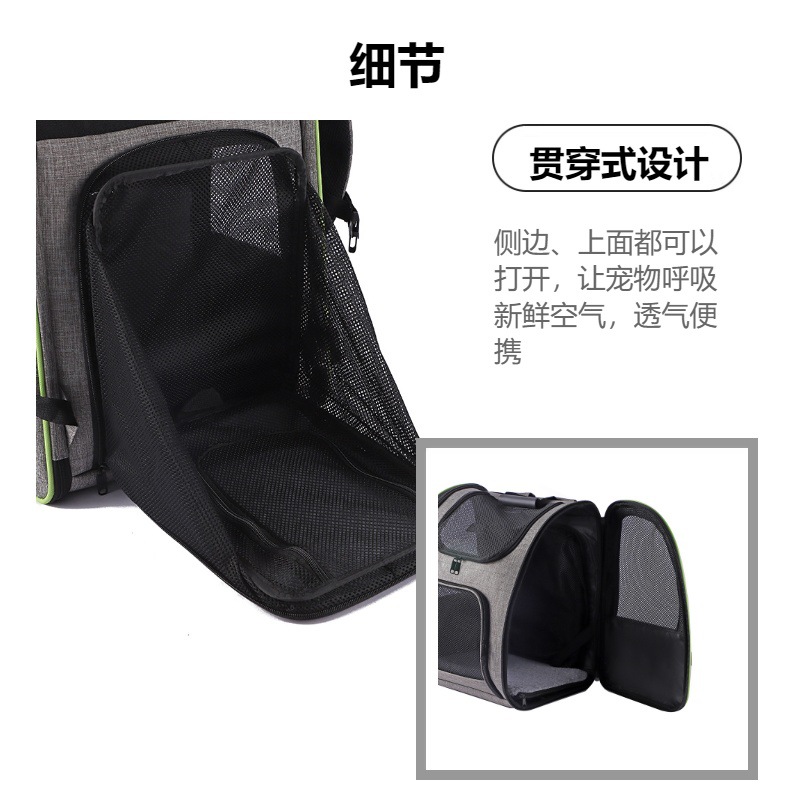 Rongka Pet Cross-border Double-Back Extendable Pet Bag, Foldable Portable Cat Bag, Large Capacity Double-Shoulder Pet Bag, Pet Travel Cat Bag pic 4