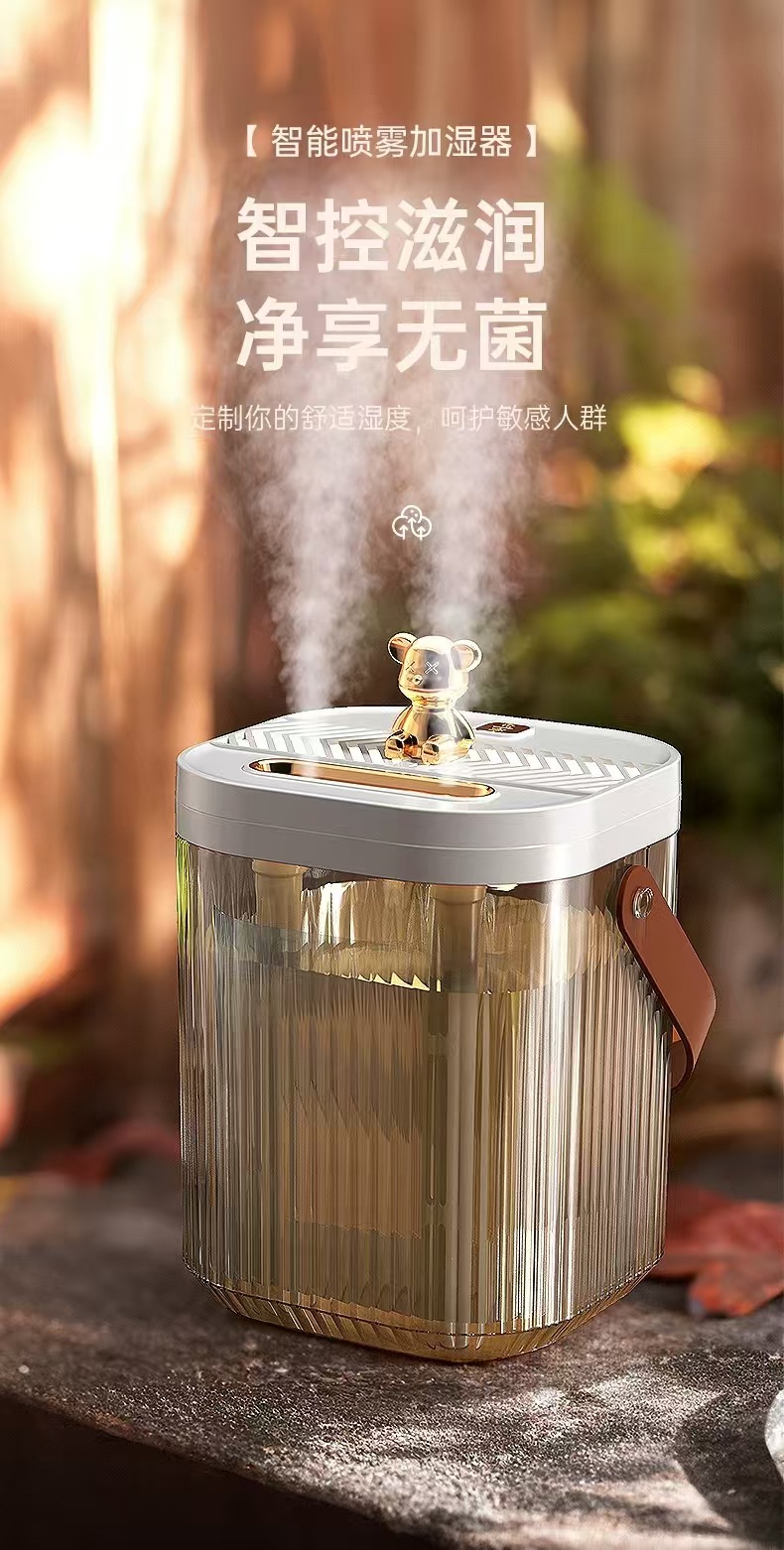 2L large-capacity humidifier, dual spray for home use, pregnant women, infants, bedrooms, household air purification, small spray desktop pic 1