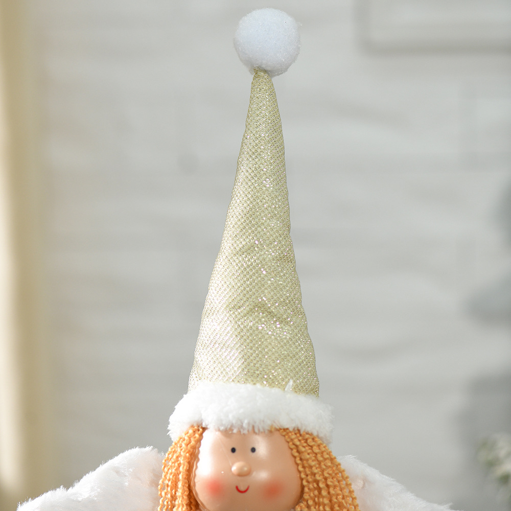 跨境圣诞节卡通玩偶节日橱窗摆件带翅膀小天使布艺毛绒娃娃批发详情2