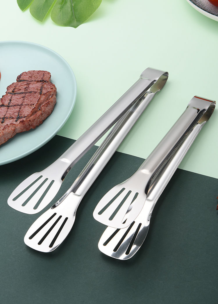 不锈钢食品夹子厨房烤肉烧烤煎牛排家用防烫面包食物加厚商用夹菜详情14