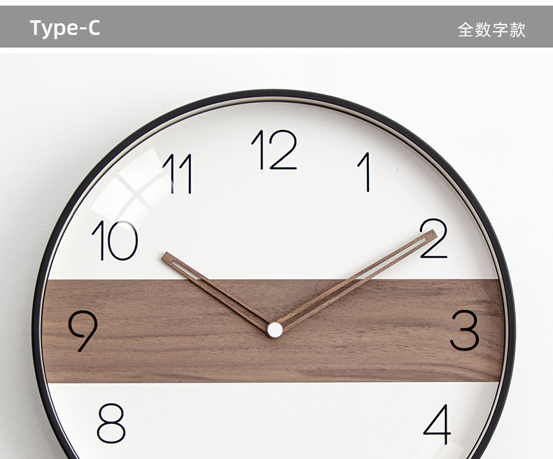现代简约北欧创意挂钟客厅卧室家用静音时钟挂墙钟表 WALL CLOCK详情10