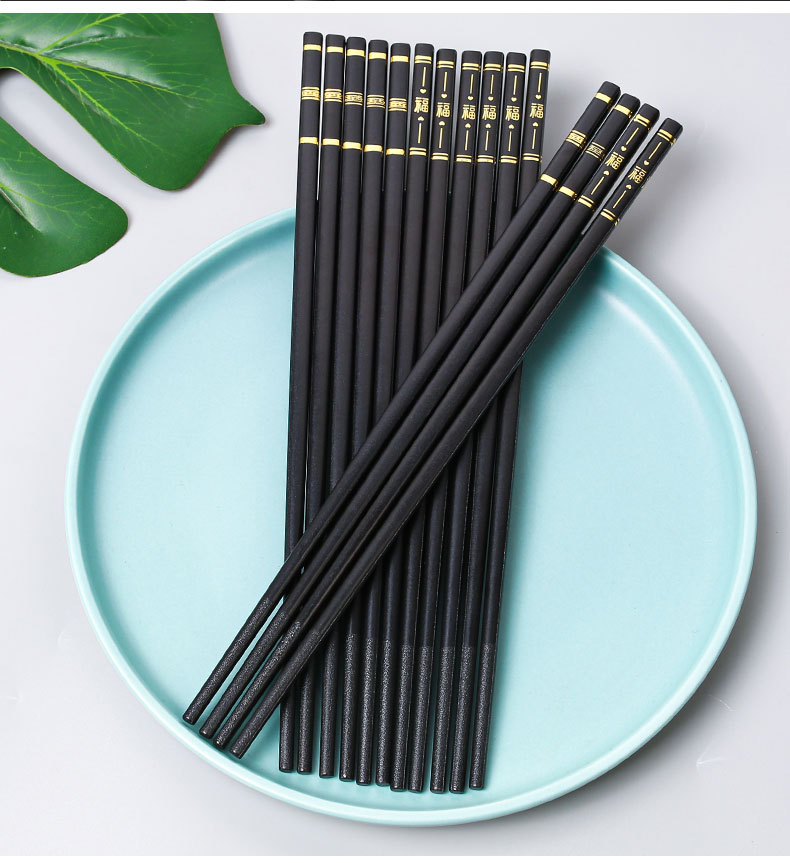 New alloy chopsticks for household use, black Fuchangcheng anti-slip PET, non-moldy, Kuaizi community group purchase wholesale supply pic 8