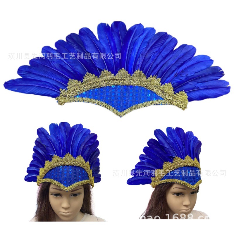 厂家批发异域风情羽毛头饰头带舞台表演舞会道具服装配饰详情7