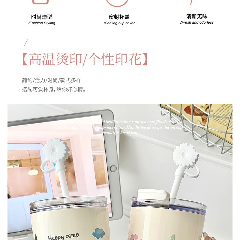 卡通巨无霸保温杯吸管咖啡杯便携不锈钢冰霸水杯可爱高颜值大容量详情7