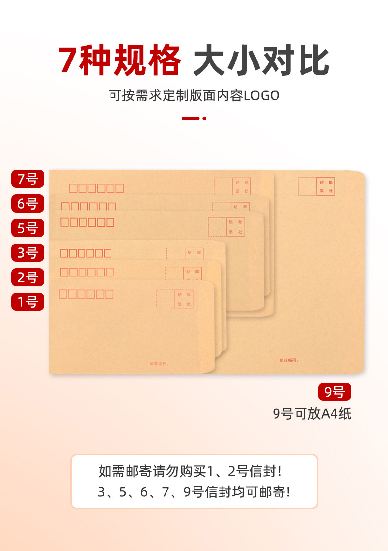 厂家批发黄色牛皮纸信封纸袋白色信封增值税发票信封加厚信封制作详情3