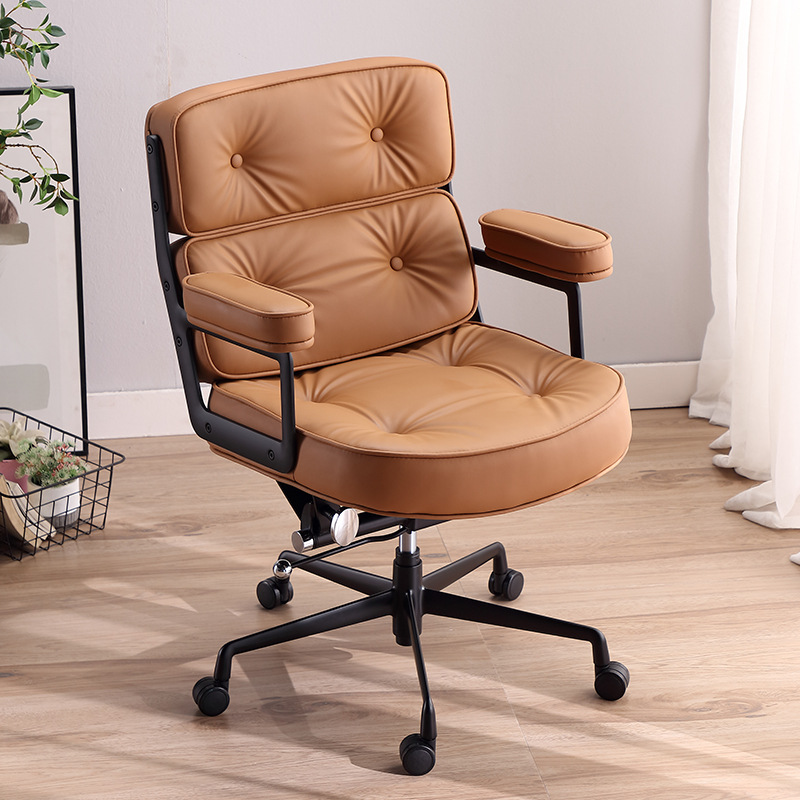 Foshan Rujin beige study bedroom computer chair, home style adjustable office chair, study room meeting swivel chair pic 11