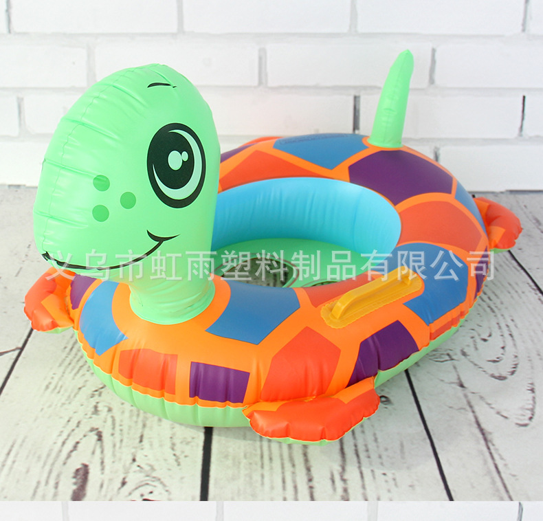 卡通乌龟艇水上充气儿童玩具座圈带把手防侧翻游泳圈婴儿坐圈批发详情2