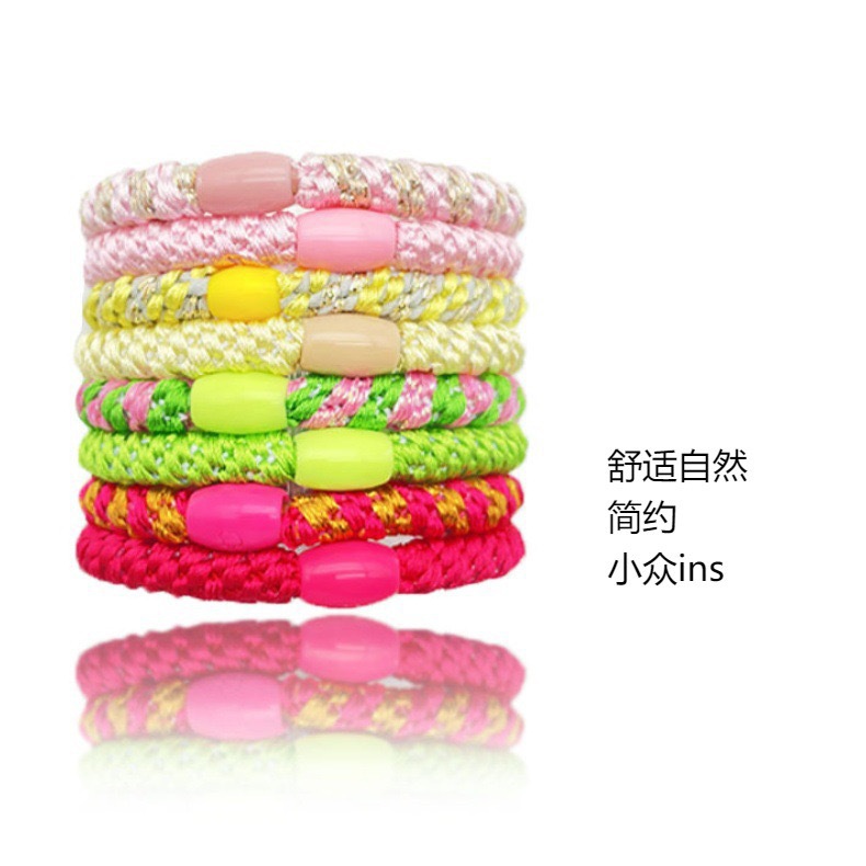 Wholesale of new cross-border hair ties and hair accessories, featuring 8 pieces of high-end Korean embroidery thread for tying and stretching high elasticity pic 6