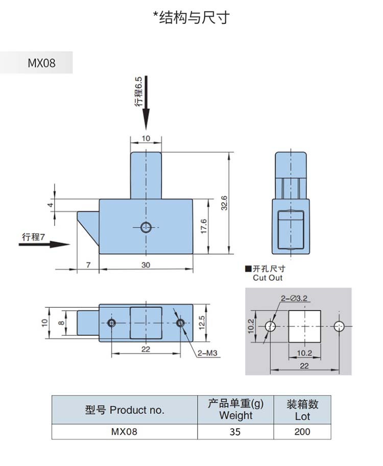 恒珠搭扣锁MX08锌合金按钮锁配电柜锁搭扣撞击按钮锁详情8