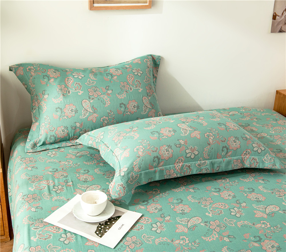 Pure cotton yarn-dyed jacquard double-layer gauze bed cover, single piece of all-cotton gauze mattress protective cover, bedspread, bed cover, single piece of bedding pic 20