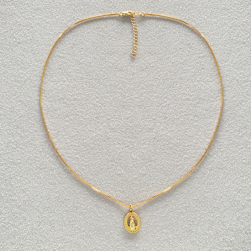 黄铜镀18K真金 欧美小众时尚简约风高级感小众吊坠项链颈项链饰品详情7