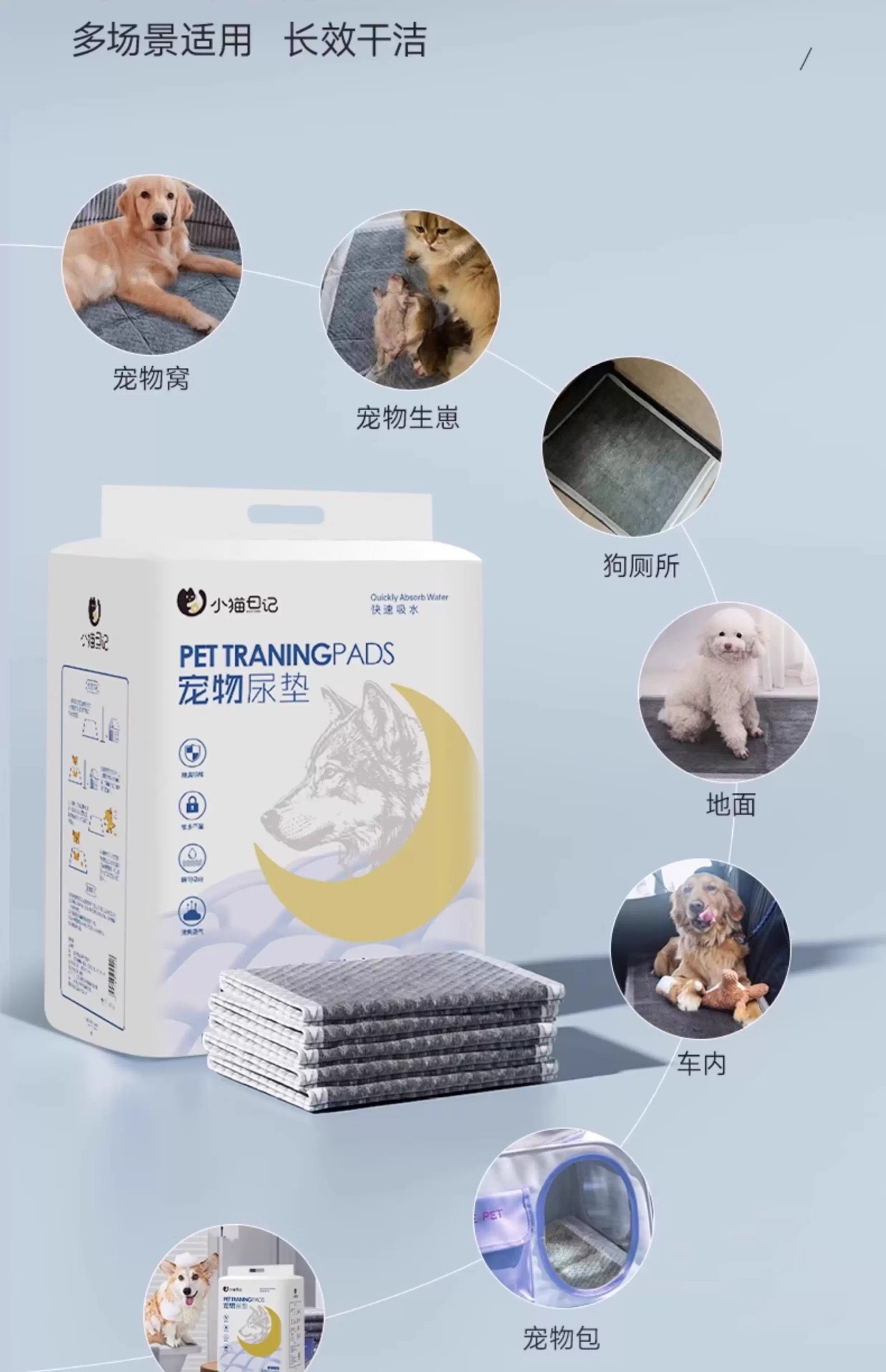 狗狗尿垫尿片宠物用品厕所除臭吸水垫尿不湿加厚100片一次性尿布详情16