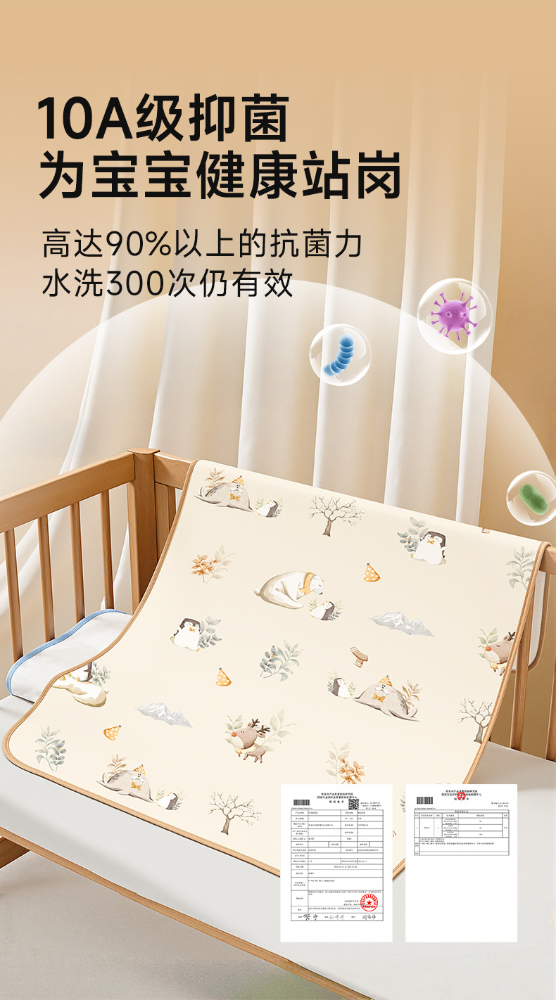 隔尿垫婴儿防水可洗透气表纯棉大尺寸宝宝专用幼儿园小床垫护理垫详情5