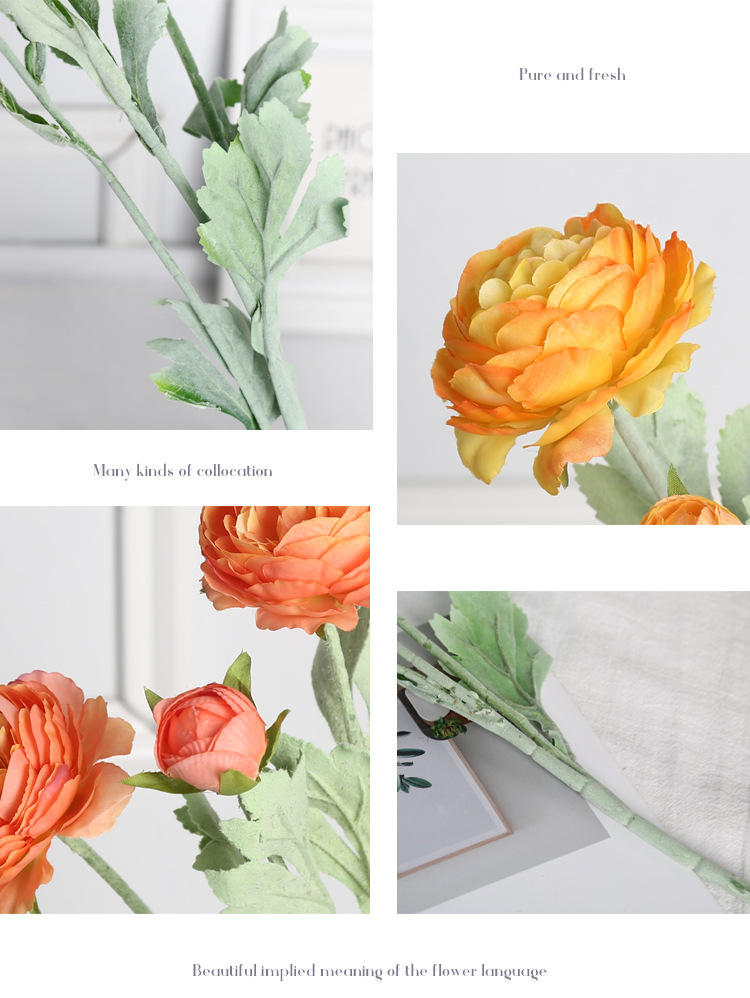 欧式仿真花三头洋牡丹装饰假花婚礼办公文化用高级感成品礼盒详情8