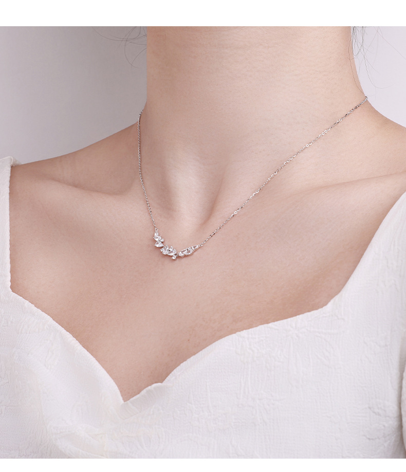 影响力饰品紫藤花通体s925纯银微笑项链女轻奢甜美温柔锁骨链送女友礼物批发详情4