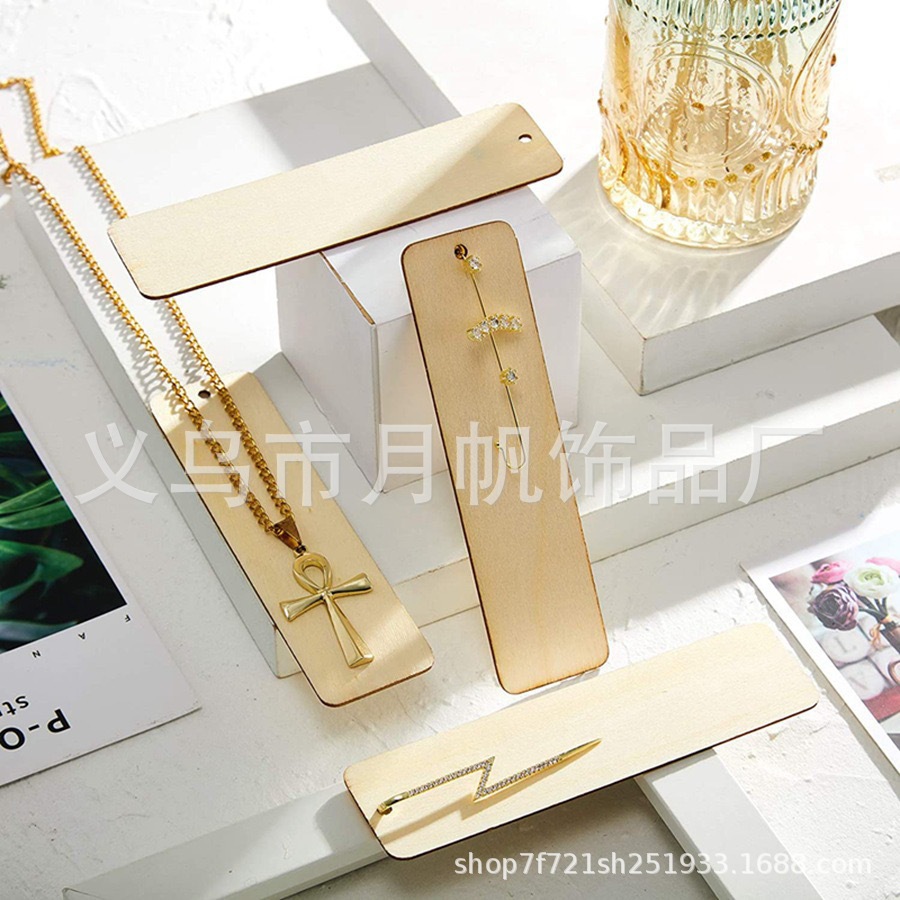亚马逊热销木质空白创意书签木制木牌书签挂牌可涂鸦diy木牌木片详情8