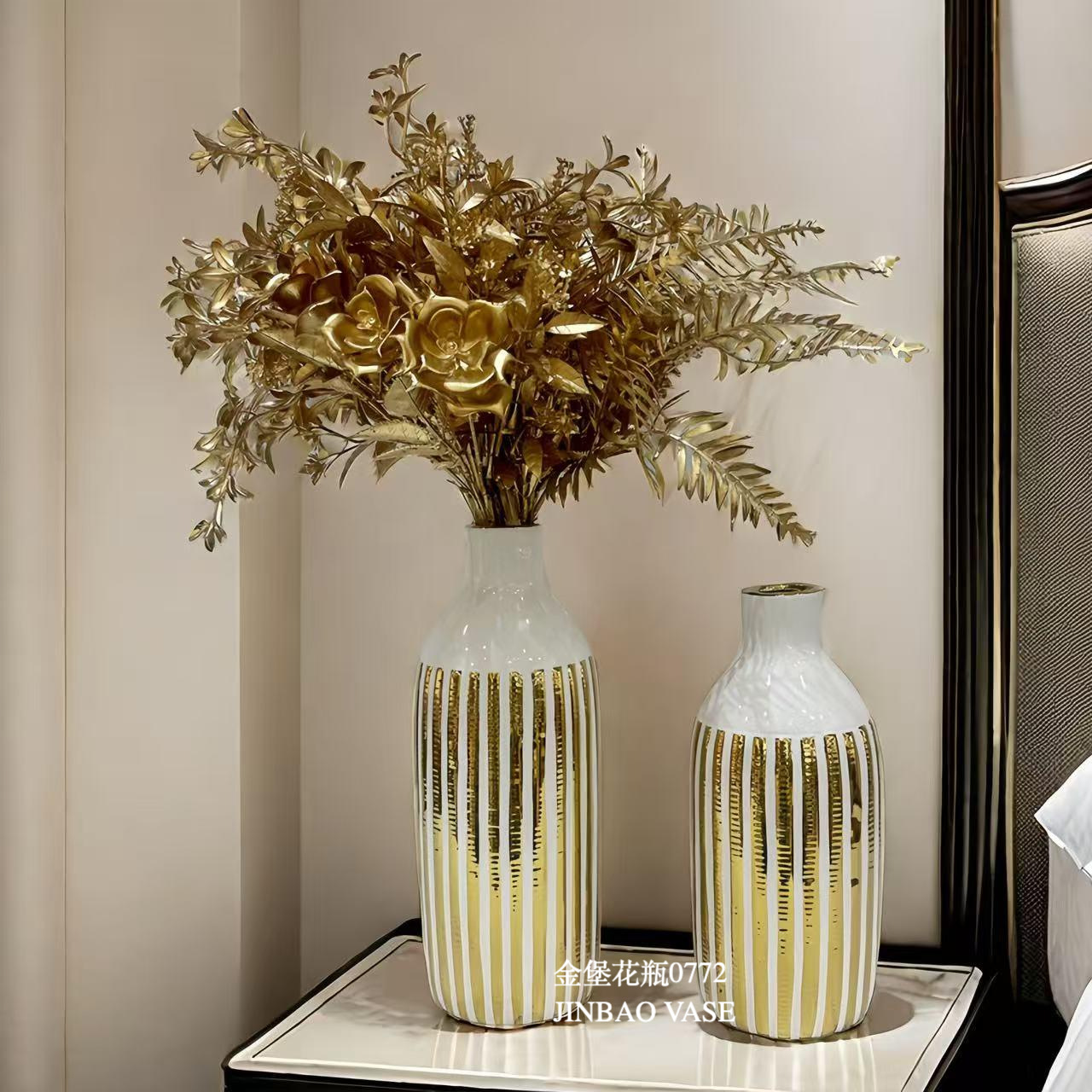 Nordic creative ceramic vases, rotating aesthetic ornaments, high-end living room entrance hall tabletop, dining table, dried flower decorations pic 4