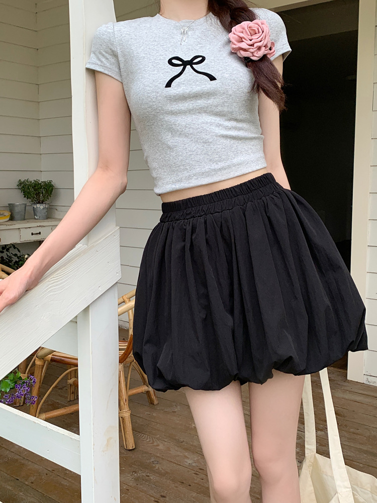 Douyin quality white flower bud short skirt for women 2025 summer new A-line skirt, elegant and versatile, puffy skirt pants pic 27