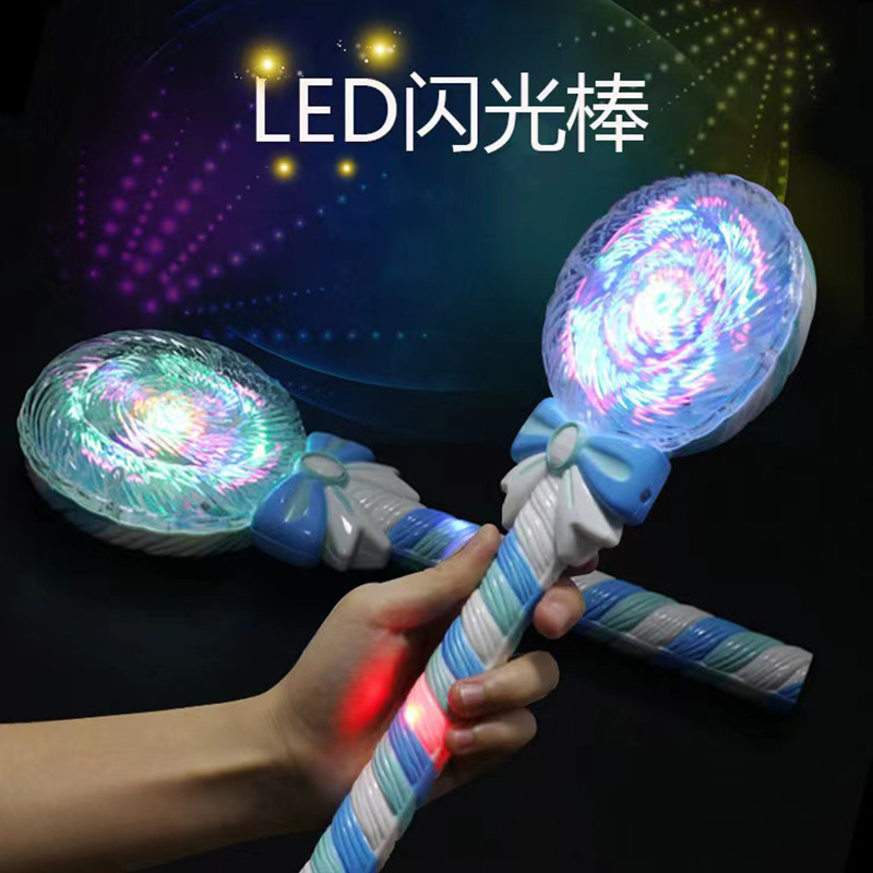 炫彩灯光音乐儿童闪光魔法棒玩具 6922款 棒棒糖旋转棒 夜市广场地摊热销货源 童趣互动游戏道具详情7
