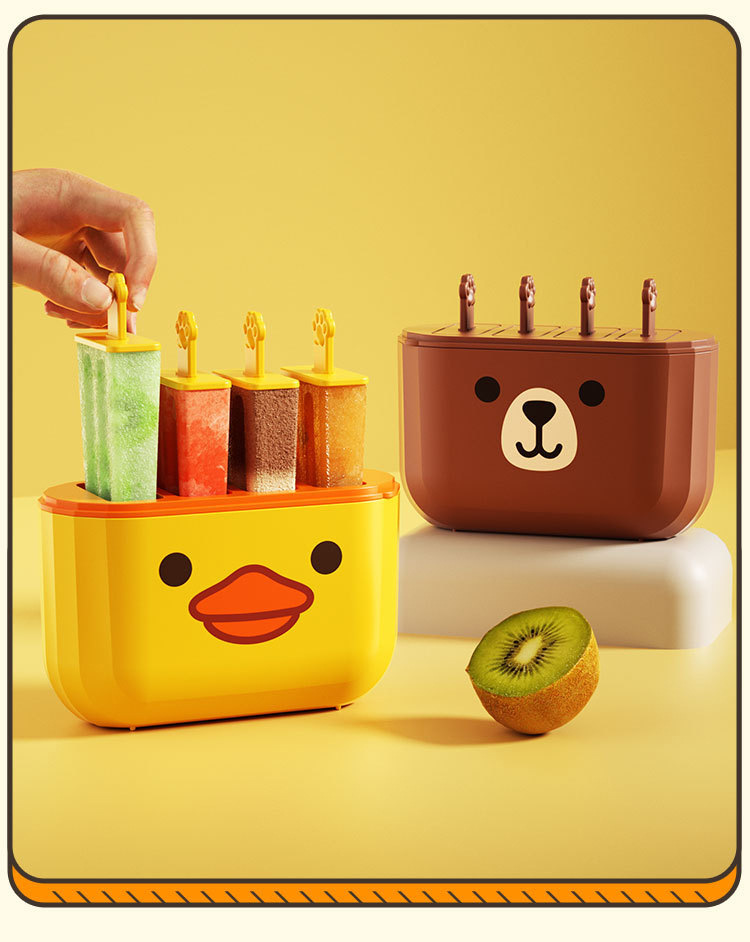 Macaron-colored cute animal-shaped Popsicle mold, ice cream stick, ice cube tray, ice-making mold, high-legged stainless steel silicone mold pic 13