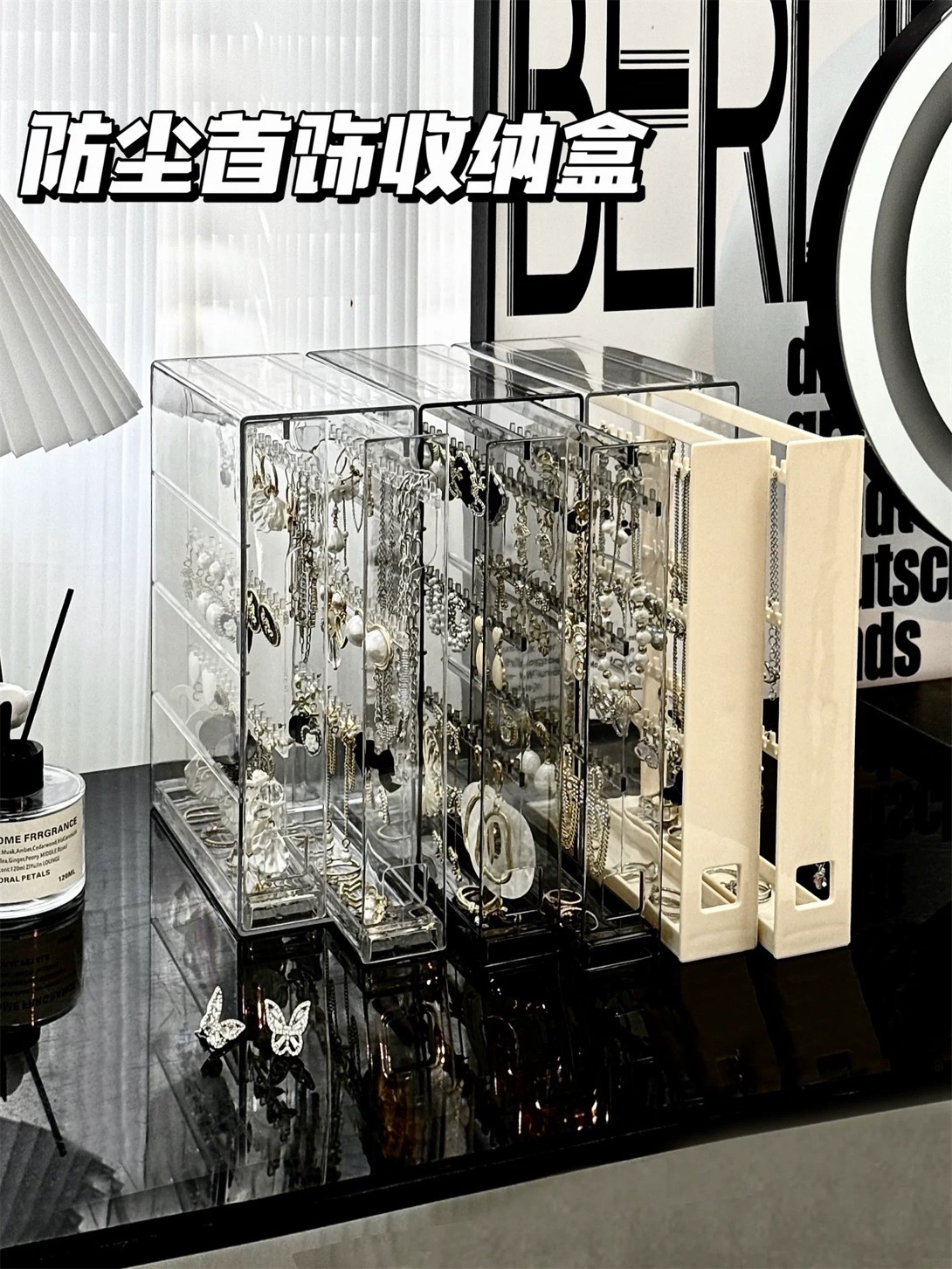 Transparent jewelry storage box, earrings, stud earrings, necklace bracelet display stand, acrylic dust-proof and anti-oxidation jewelry box pic 6