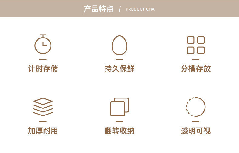 自动翻转鸡蛋收纳盒冰箱侧门收纳架厨房专用蛋托收纳神器鸭蛋盒详情3