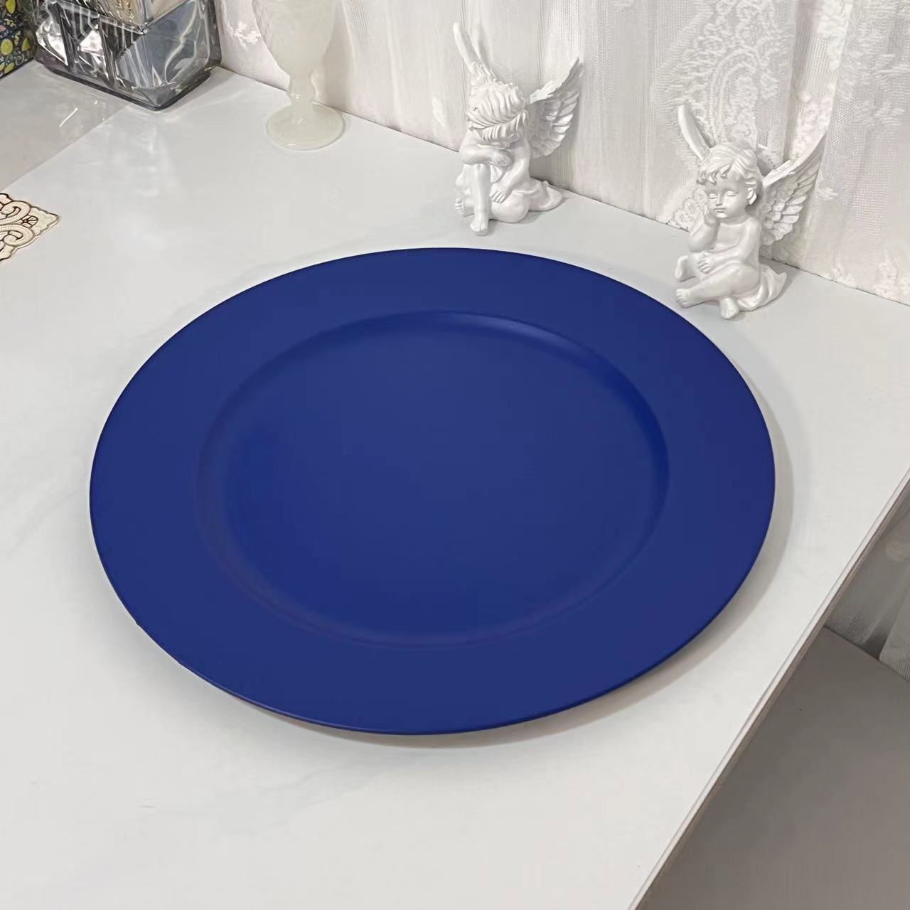 外贸透明婚礼酒店派对喷漆工艺装饰塑料深果盘金闪闪大果盘圆形详情4