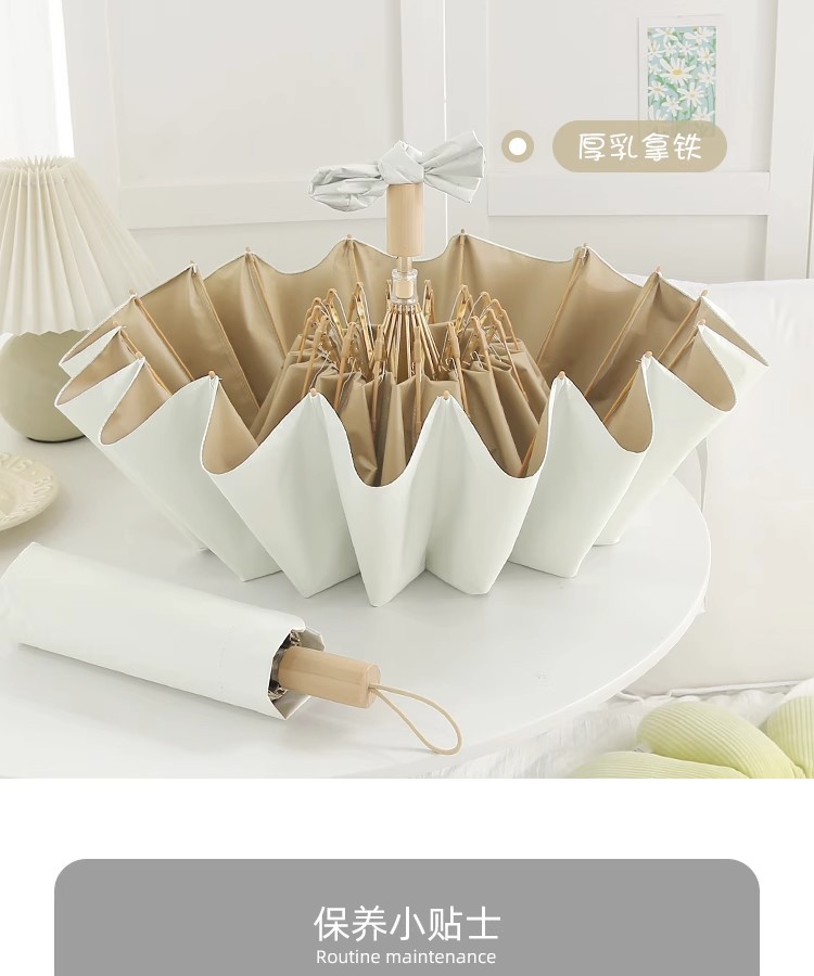 16-bone retro color rubber sun umbrella, all-purpose umbrella for female ins students, wind-resistant, sun-proof and UV-protective sunshade pic 52