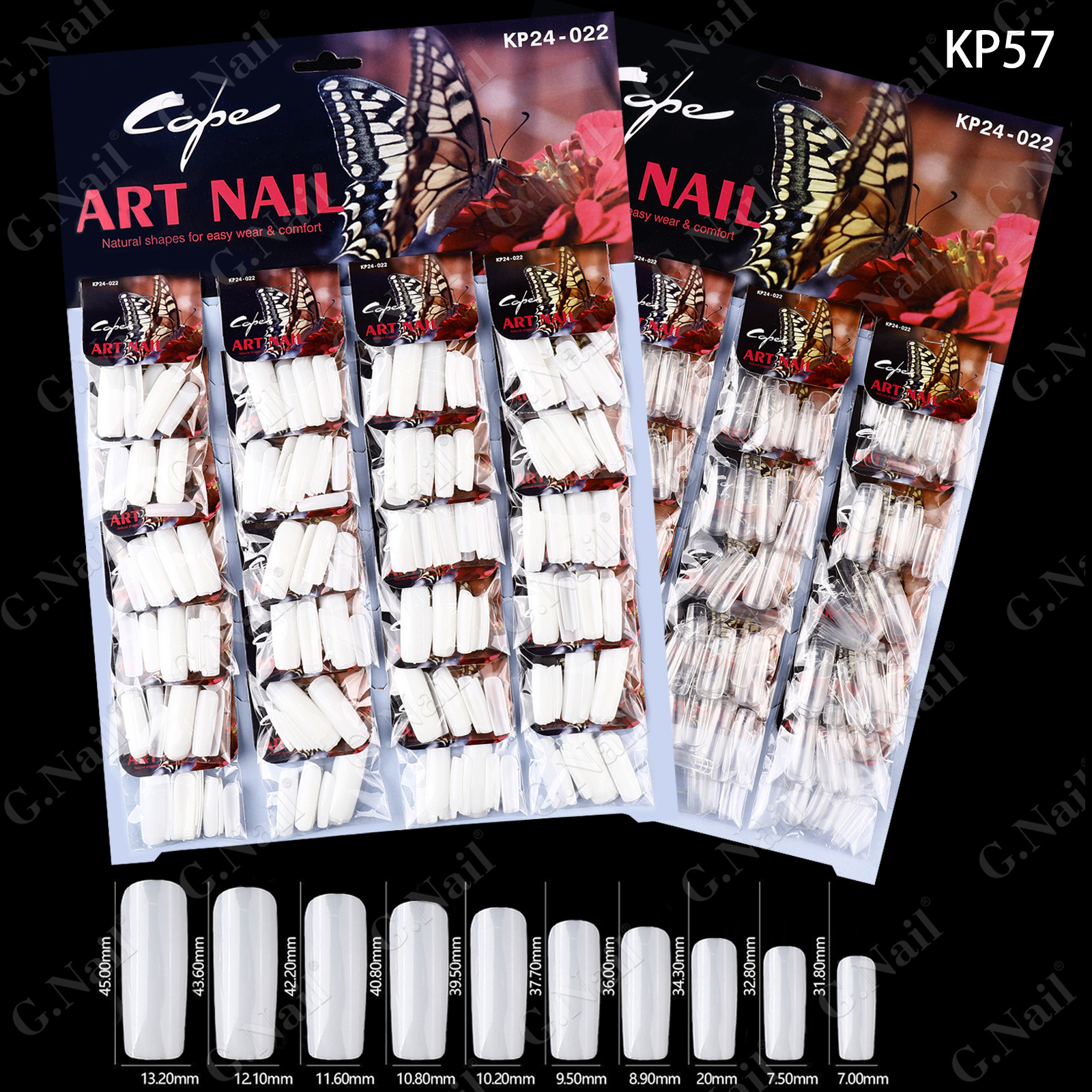 ART NALL 卡装24包美甲甲片成品可拆卸自然透明色假指甲贴片批发详情6