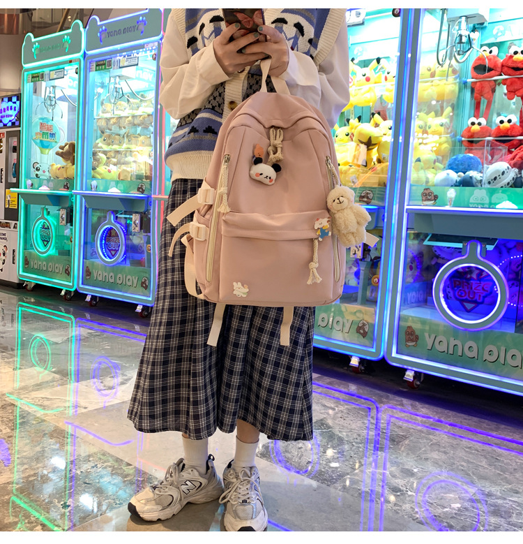 2024新款书包女生韩版高中生初中生双肩包可爱大容量ins简约书包详情26