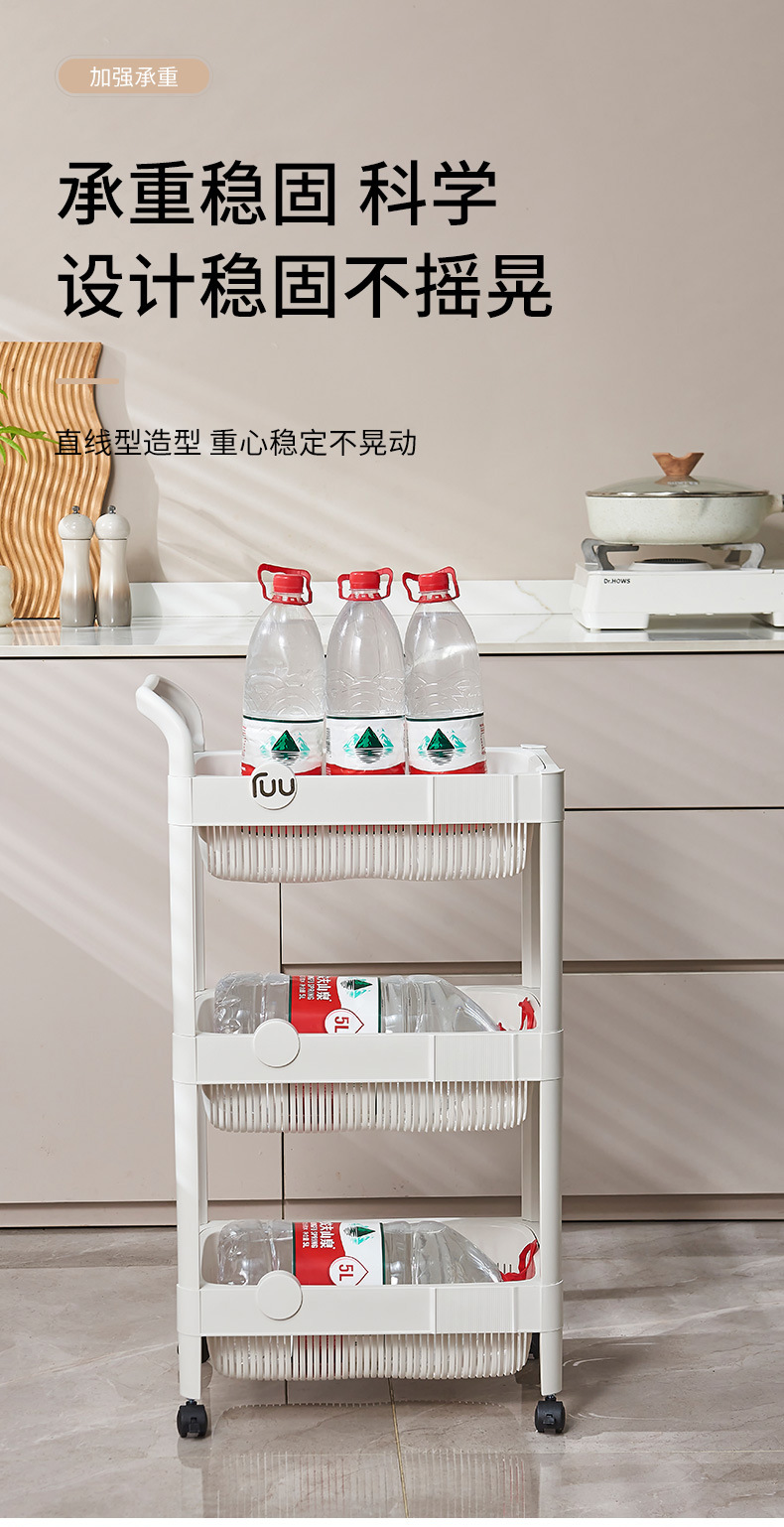 家居桌面零食塑料多层收纳架落地置物架子小推车展示分层整理架一体详情5
