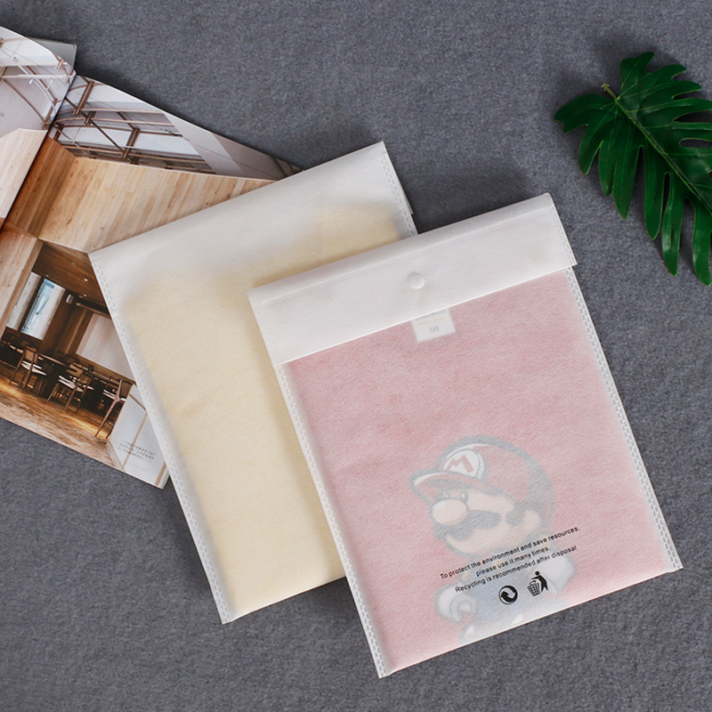 现货服装包装袋加厚无纺布衣服按扣收纳袋暗扣密封女装包装信封袋详情13