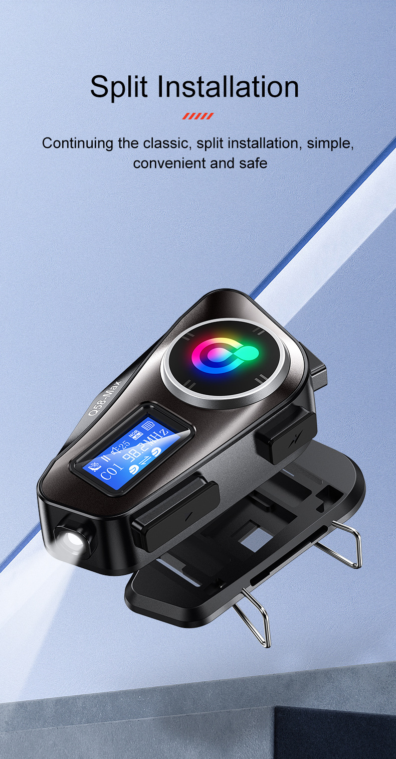 Q58MAX跨境专款头盔蓝牙耳机MP3混音音乐分享LCD屏FM对讲头盔耳机详情16