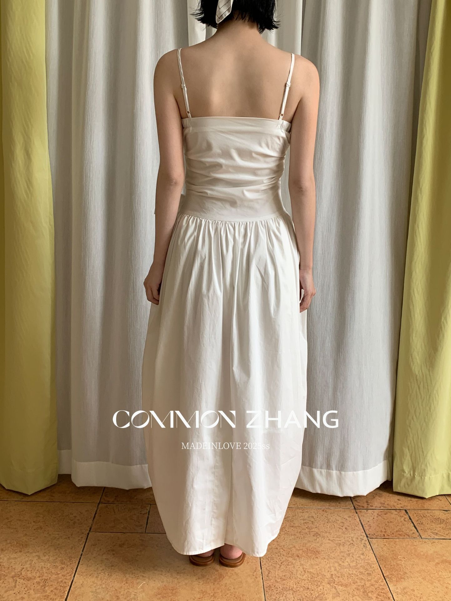 CZ ZHANG Summer Multi-color mint Mamba style lace-up waist-cinching and slimming halter flower bud dress for women B26925 pic 11