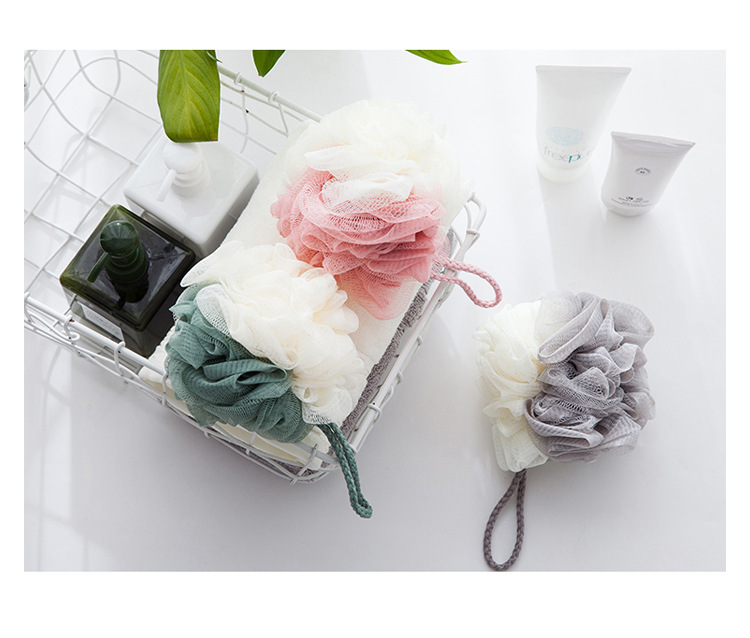 双色拼接成人泡澡球搓背丰富起泡不散超柔软搓澡去角质沐浴球花详情8