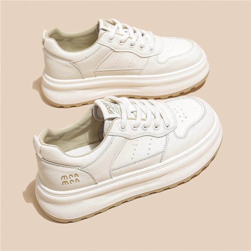 头层牛皮～真皮厚底小白鞋女鞋子百搭板鞋2025新款透气休闲运动鞋详情9