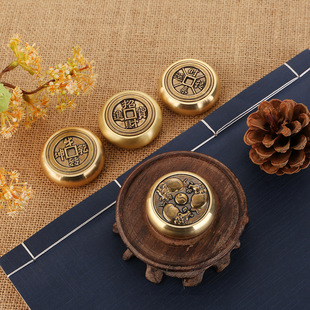 【厂家批发】纯黄铜百福缸桌面摆件招米财缸小铜器聚宝盆烟灰缸详情9