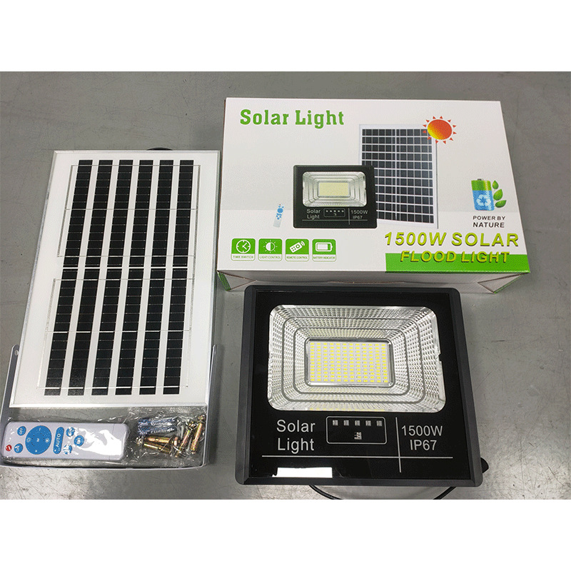 2025 New cross-border high-power light-controlled outdoor solar floodlight for street vending, LED lighting solar lamp pic 16