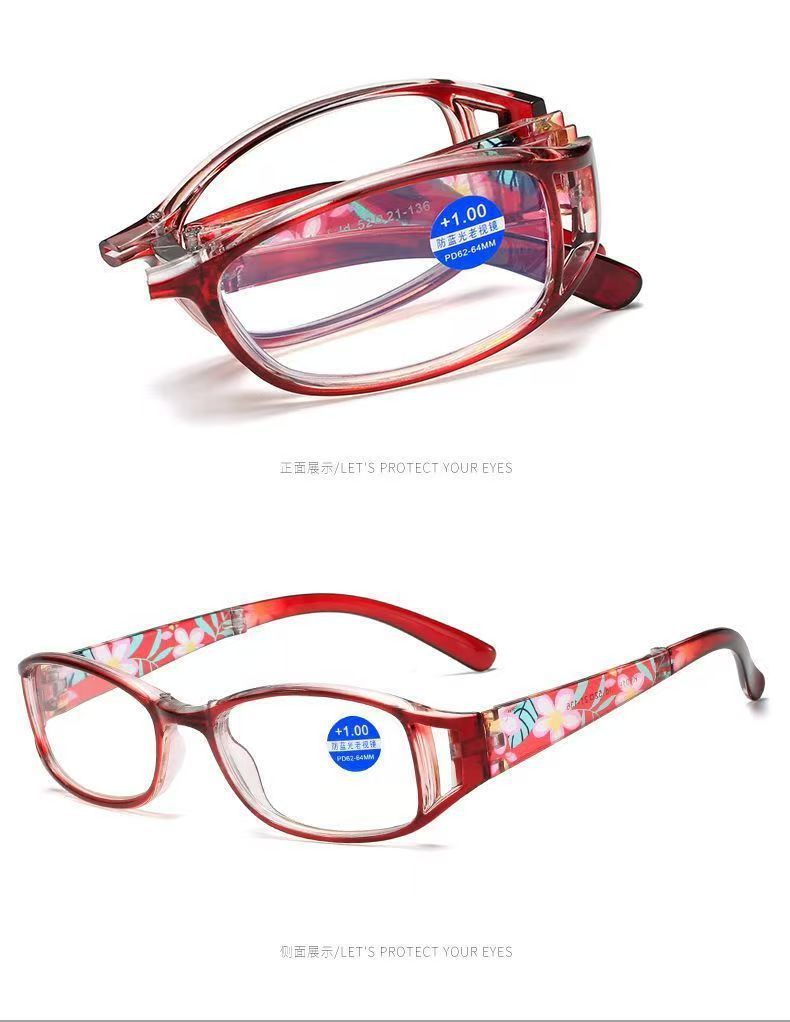Portable foldable reading glasses for women, fashionable and elegant, ultra-light and comfortable, high-definition anti-blue light reading glasses for middle-aged and elderly people pic 13