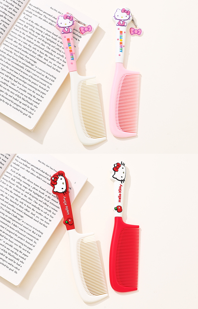 新款三丽鸥HelloKitty气垫梳气囊梳便携镜梳一体可爱发饰头饰梳子详情6