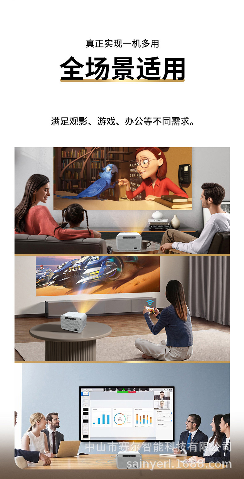 A11 projector with electric focusing, 1080P, suitable for home, office, bedroom wall projection, home small cinema, 4K projector pic 20