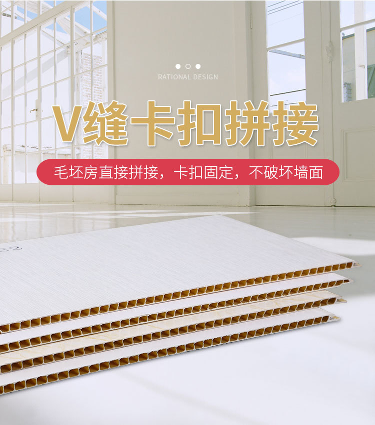 新型装饰材料集成墙板护墙板PVC室内快装墙面扣板板材[工程款墙板详情8