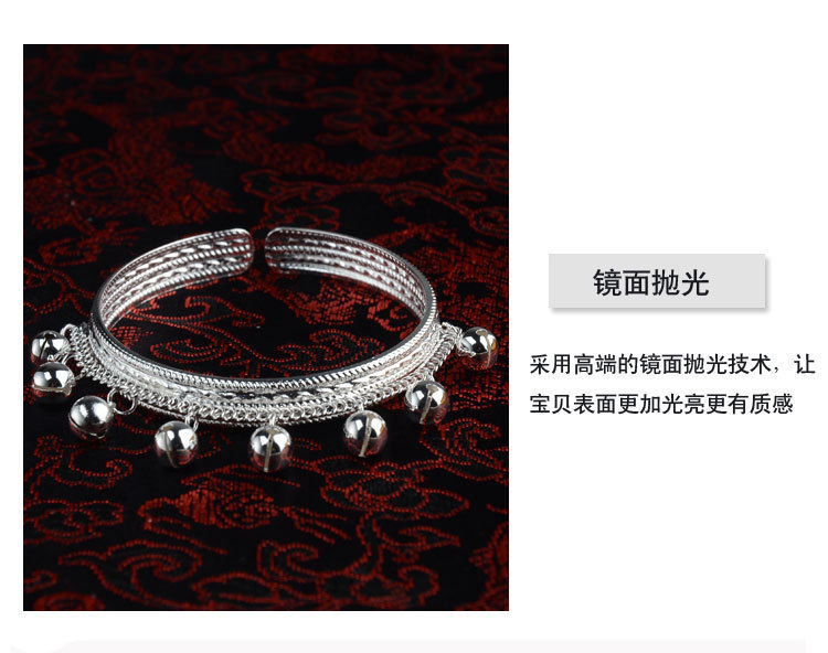 Eight bell bracelets and five bell stage ornaments in the style of Miao silver ethnic style from street stalls at tourist attractions pic 10