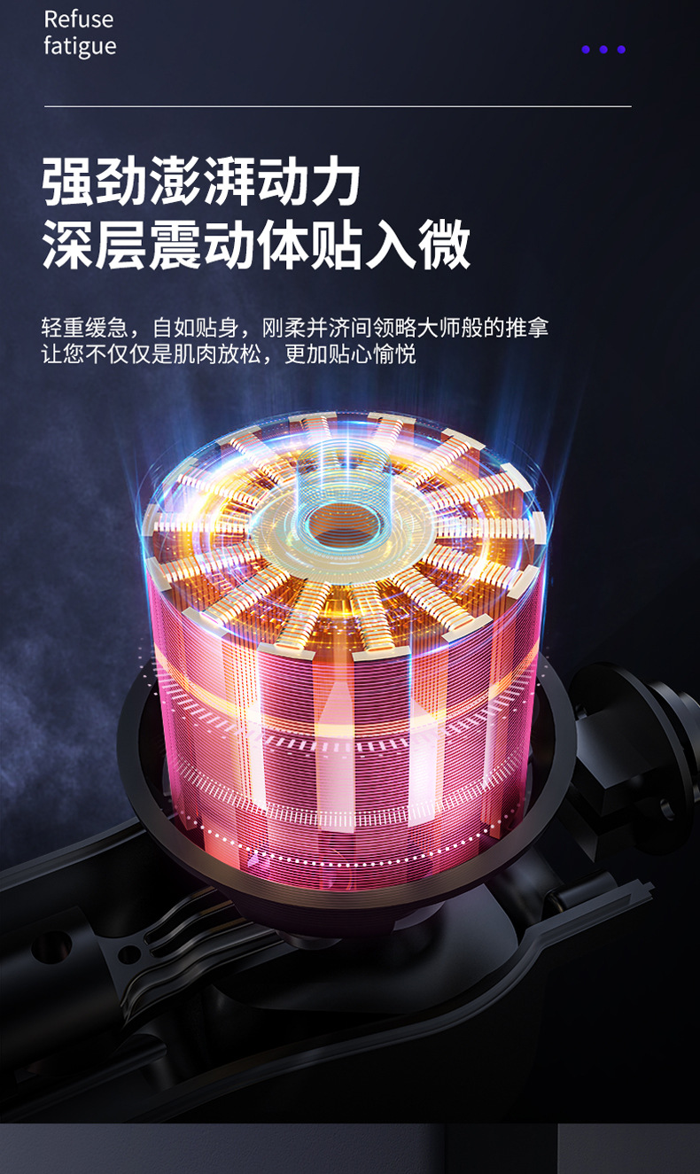 亚马逊跨境新款电动热敷筋膜枪震动肌肉放松按摩器便携健身按摩枪详情14