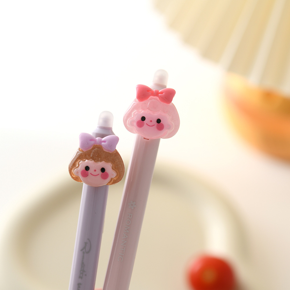 Chenxi Summer Garden Party Press Erasable Pen 1+2 Set, blue pen core ST pen tip 0.5mm, smooth writing pic 9