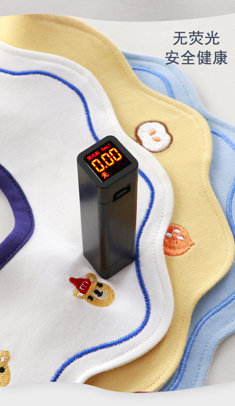 批发7A抗菌防水a类纯棉围嘴宝宝花瓣口水兜韩版婴儿防吐奶口水巾详情5