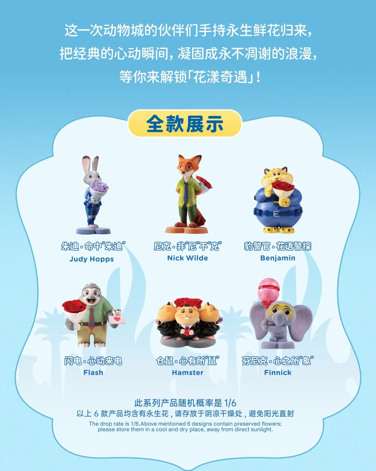 正版迪士尼花花动物城系列盲盒潮玩手办可爱公仔桌面摆件礼品批发详情3