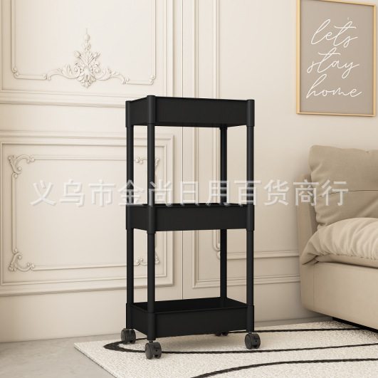 家用多功能置物架书架置物架多层带轮推车零食收纳架可移动置物架详情2
